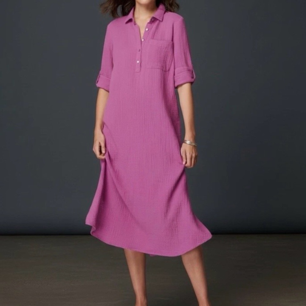 J Jill Cotton Shirt Dress